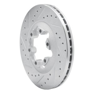 Chevrolet Colorado Brake Rotor (1) - Front Left - R1 Concepts - Drilled & Slotted - Silver - `04-`08